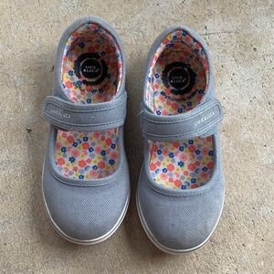 Livie & Luca Girls' Light Blue Mary Jane Sneakers with Floral Insole